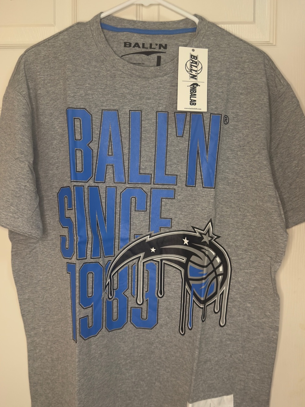 Ball'n Boys' Gray Tee with Blue Graphic